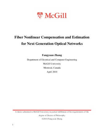 Fiber nonlinear compensation and estimation for next generation optical networks thumbnail