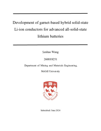 Development of garnet-based hybrid solid-state Li-ion conductors for advanced all-solid-state lithium batteries thumbnail