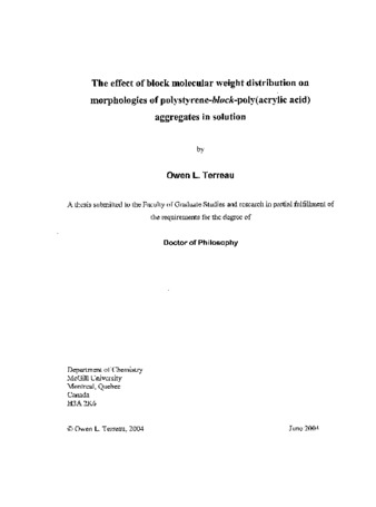 The effect of block molecular weight distribution on morphologies of polystyrene-block-poly (acrylic acid) aggregates in solution / thumbnail