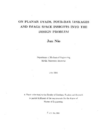 On planar dyads, four-bar linkages and image space insights into the design problem thumbnail