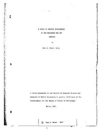 A study of surface zooplankton in the Caribbean Sea off Jamaica. thumbnail