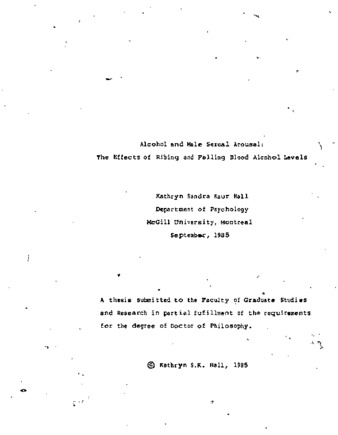 Alcohol and male sexual arousal : the effects of rising and falling blood alcohol levels thumbnail