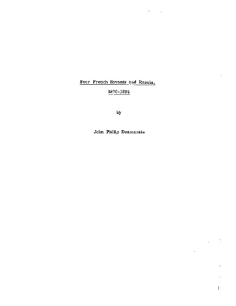 "Au profit exclusif de la France" : four French savants and Russia, 1870-1896. thumbnail