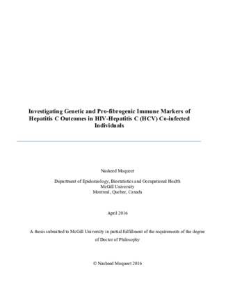 Investigating genetic and pro-fibrogenic immune markers of Hepatitis C outcomes in HIV-Hepatitis C (HCV) co-infected individuals thumbnail