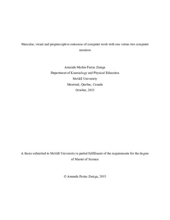 Muscular, visual and proprioceptive outcomes of computer work with one versus two computer monitors thumbnail