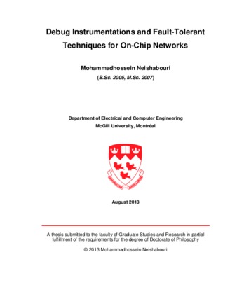 Debug instrumentations and fault-tolerant techniques for on-chip networks thumbnail