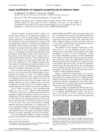 Local modification of magnetic properties by an electron beam thumbnail