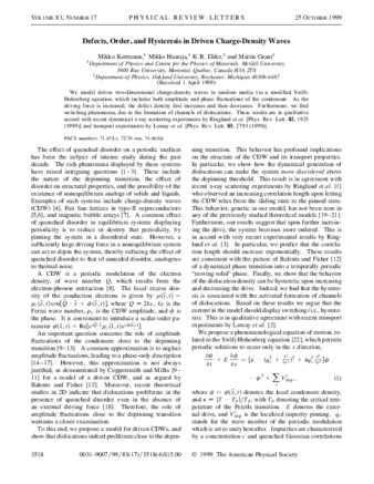 Defects, order, and hysteresis in driven charge-density wave thumbnail