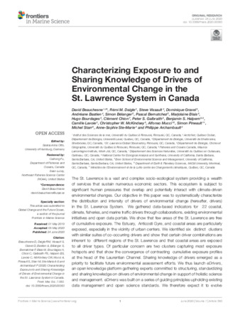 Characterizing Exposure to and Sharing Knowledge of Drivers of Environmental Change in the St. Lawrence System in Canada thumbnail