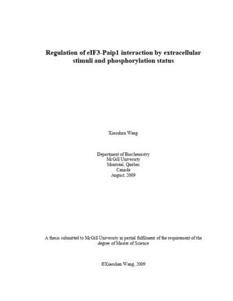 Regulation of eIF3-Paip1 interaction by extracellular stimuli and phosphorylation status thumbnail