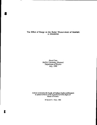 The effect of range on the radar measurement of rainfall : a simulation thumbnail