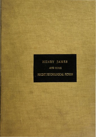 Henry James and some recent psychological fiction. thumbnail