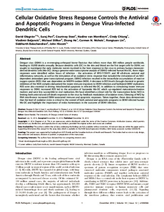 Cellular Oxidative Stress Response Controls the Antiviral and Apoptotic Programs in Dengue Virus-Infected Dendritic Cells thumbnail