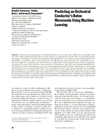A Particle Filter for Predicting an Orchestral Conductor's Baton Movements. thumbnail