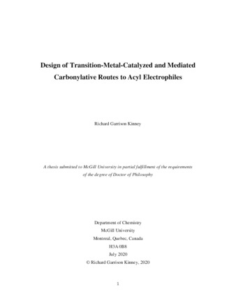 Design of transition-metal-catalyzed and mediated carbonylative routes to acyl electrophiles thumbnail