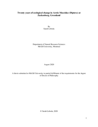 Twenty years of ecological change in Arctic Muscidae (Diptera) at Zackenberg, Greenland thumbnail