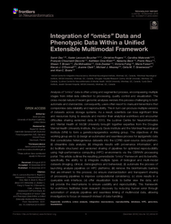 Integration of “omics” Data and Phenotypic Data Within a Unified Extensible Multimodal Framework thumbnail