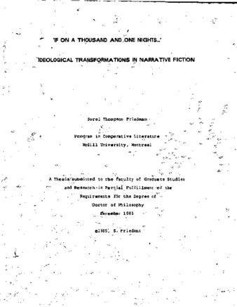 'If on a thousand and one nights ...' : ideological transformations in narrative fiction thumbnail