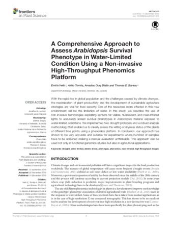 A Comprehensive Approach to Assess Arabidopsis Survival Phenotype in Water-Limited Condition Using a Non-invasive High-Throughput Phenomics Platform thumbnail