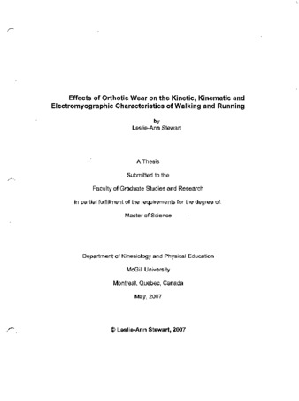 Effects of orthotic wear on the kinetic, kinematic and electromyographic characteristics of walking and running thumbnail