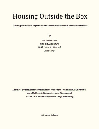 Housing Outside the Box: Exploring conversion of large retail stores and commercial districts into mixed-use centres thumbnail