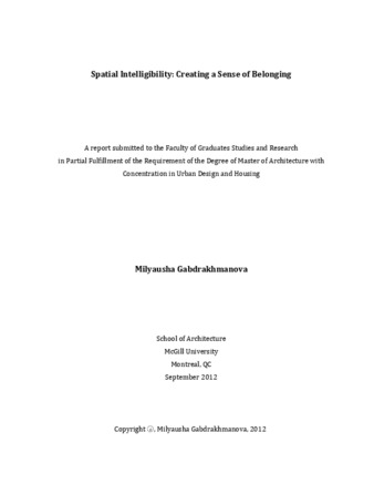 Spatial intelligibilty: creating a sense of belonging thumbnail