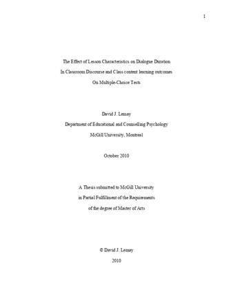 The effect of lesson characteristics on dialogue duration in classroom discourse and class content learning outcomes on multiple-choice tests thumbnail