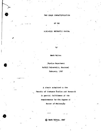 Two scale compactification of the E(8)xE(8) heterotic string thumbnail