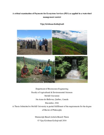 A critical examination of payments for ecosystem services (PES) as applied in a watershed management context thumbnail