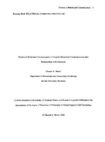 Patterns of relational communication in conjoint behavioral consultation and their relationships with outcomes thumbnail
