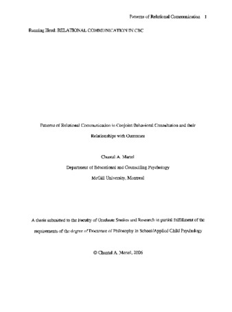 Patterns of relational communication in conjoint behavioral consultation and their relationships with outcomes thumbnail