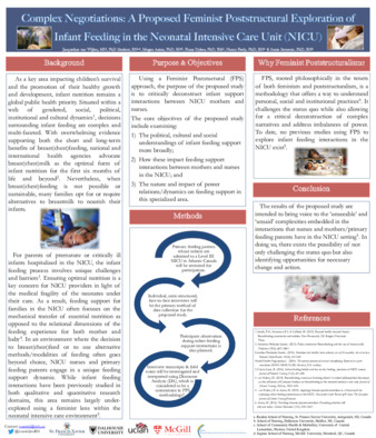  Complex negotiations: A proposed feminist poststructural exploration of infant feeding in the Neonatal Intensive Care Unit (NICU) thumbnail