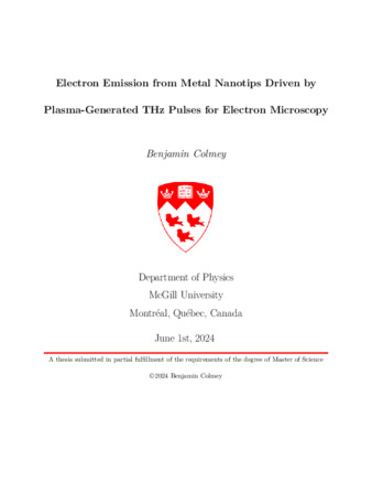 Electron Emission from Metal Nanotips Driven by Plasma-Generated THz Pulses for Electron Microscopy thumbnail