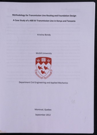 Methodology for Transmission Line Routing and Foundation Design A Case Study of a 400 kV Transmission Line in Kenya and Tanzania thumbnail