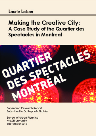 Making the creative city: a case study of the quartier des spectacles in Montreal thumbnail