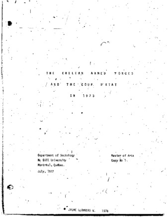 The Chilean armed forces and the coup d'état in 1973 / thumbnail