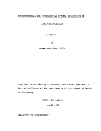 Physiochemical and immunological studies on subunits of antibody molecules. thumbnail