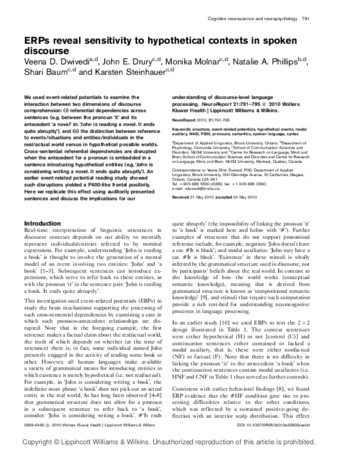 ERPs reveal sensitivity to hypothetical contexts in spoken discourse thumbnail
