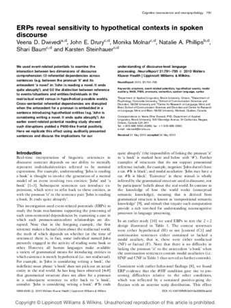 ERPs reveal sensitivity to hypothetical contexts in spoken discourse thumbnail