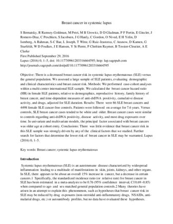 Breast cancer in systemic lupus thumbnail