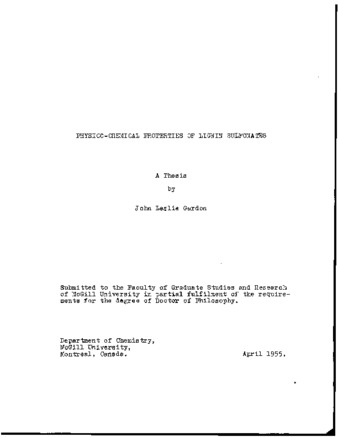 Physico-chemical properties of lignin sulfonates. thumbnail