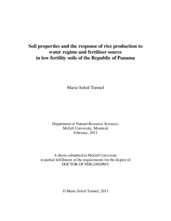 Soil properties and the response of rice production to water regime and fertilizer source in low fertility soils of the Republic of Panama thumbnail