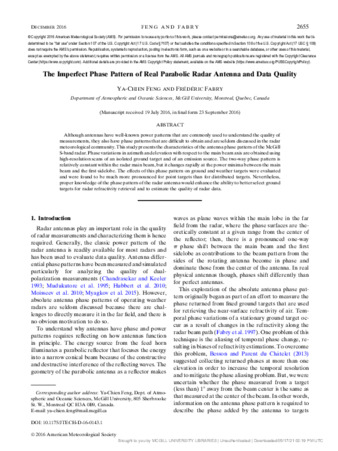 The Imperfect Phase Pattern of Real Parabolic Radar Antenna and Data Quality thumbnail