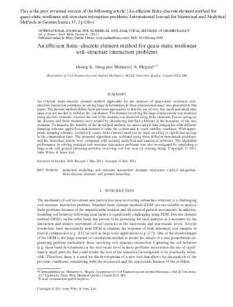 An efficient finite–discrete element method for quasi-static nonlinear soil–structure interaction problems thumbnail