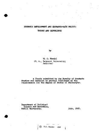 Economic development and exchange-rate policy : theory and experience thumbnail