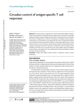 Circadian control of antigen-specific T cell responses thumbnail