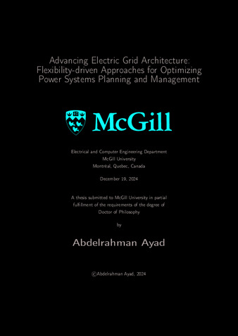 Advancing electric grid architecture: flexibility-driven approaches for optimizing power systems planning and management thumbnail