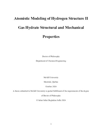 Atomistic Modeling of Hydrogen Structure II Gas Hydrate Structural and Mechanical Properties thumbnail