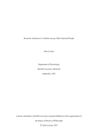 Romantic attraction to children among child-attracted people thumbnail