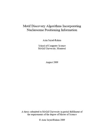 Motif discovery algorithms incorporating nucleosome positioning information thumbnail